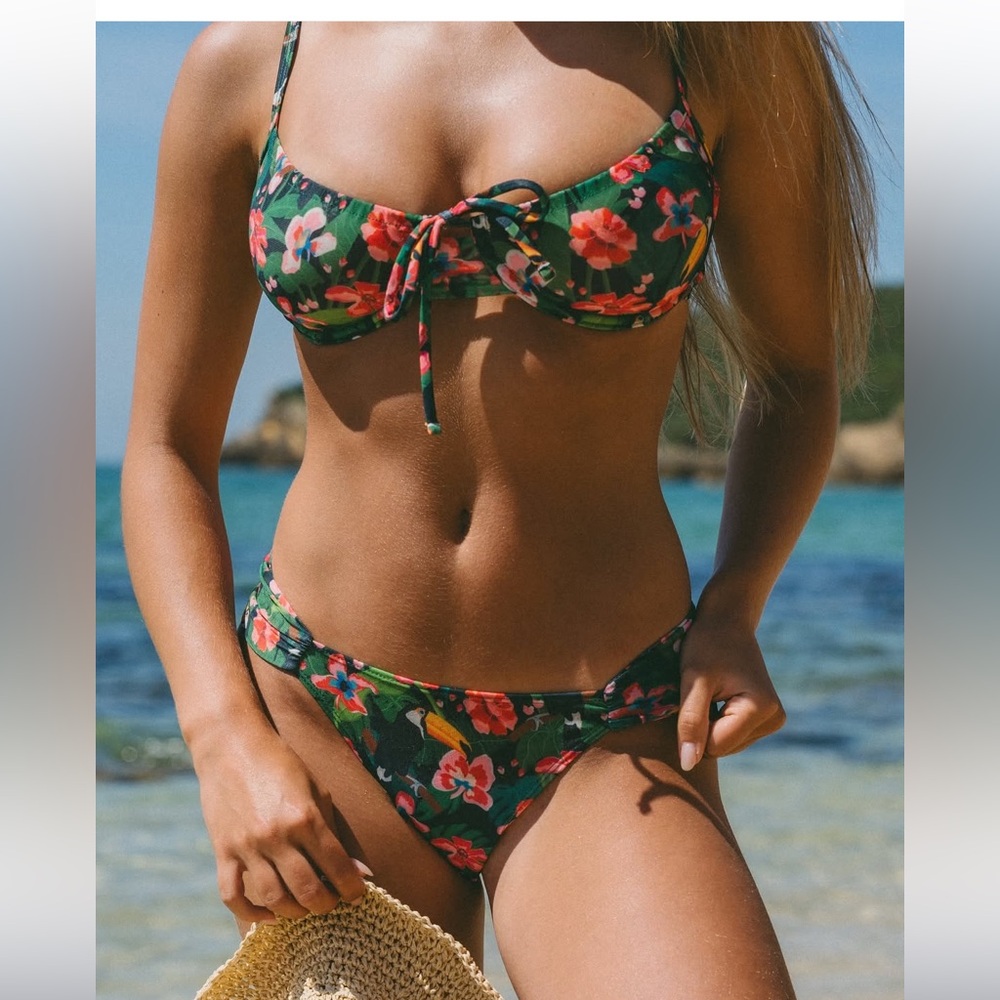 Toucan Floral Bikini Bottom